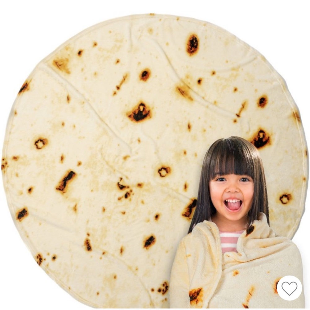 PAVILIA Burritos Tortilla Taco Wrap Blanket, Double Sided Realistic 47”Diameter